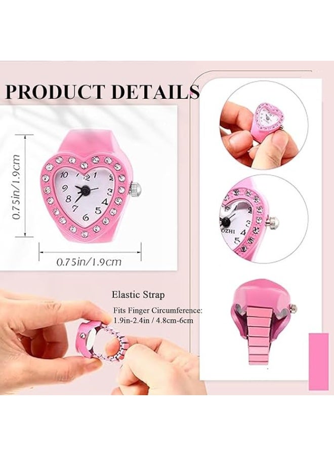 مجوهرات - ساعات يد دائرية أنالوج للرجال والنساء، سهلة القراءة، تعمل بحركة كوارتز، خواتم ساعة قابلة للتعديل. - Image 3